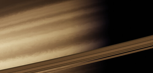 Closeup of planet Saturn Rings