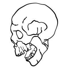 Skull ghost scare Halloween , illustration vector.