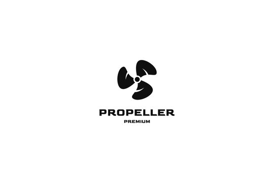 Flat marine engineering propeller logo design illustration idea