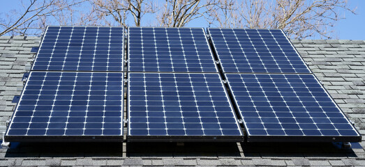 solar panels on a roof