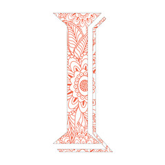 Alphabet Vintage Letters Coloring Books With Flower Mandala Vector Design for Kids Activity