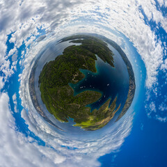 Fototapeta premium Panorama miniplanet. Hvar island Stari Grad Croatia.