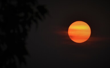 sunset with detailed sun