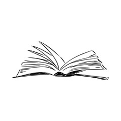 Stack of books isolated on white, Hand Drawn Sketch Vector illustration.
