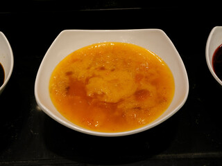 peach jam on the plate
