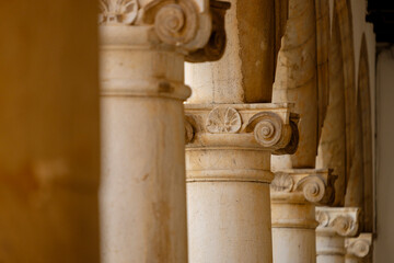 arcos y columnas del ayuntamiento, Alaró, comarca de Raiguer, Mallorca, balearic islands, spain, europe