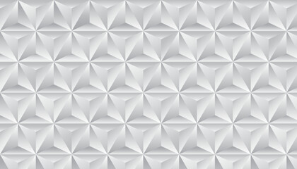 3D white abstract triangle background. Geometric shapes background. Vector illustration.