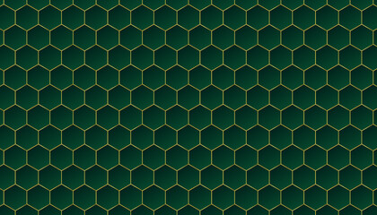 Luxury hexagon green background. Honeycomb concept. Vector illustration.