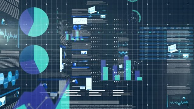 Animation of statistics and data processing over grid