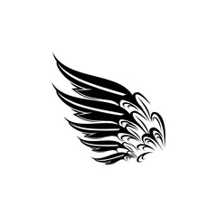 Bird wings vector icon. Angel wings vector icon.