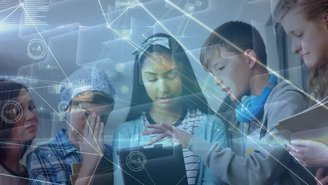 Animation of network of connections over students in classroom