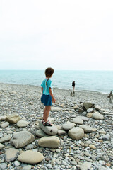 A little girl on the beach. Vacation. Summer.