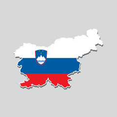 Flag of Slovenia in the shape of the country's map