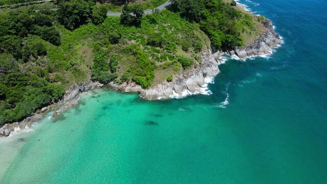 ProRes HQ video Aerial video beach sea crystal in Phuket Thailand Nature and Go Everywhere concept 