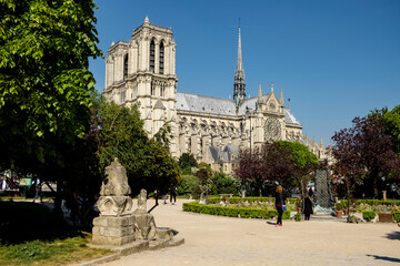 catedral de Nuestra Señora , Cathédrale Notre Dame, sede de la archidiócesis de París, estilo Gótico, 1163 -1345,Isla de la Cité, Paris, France,Western Europe