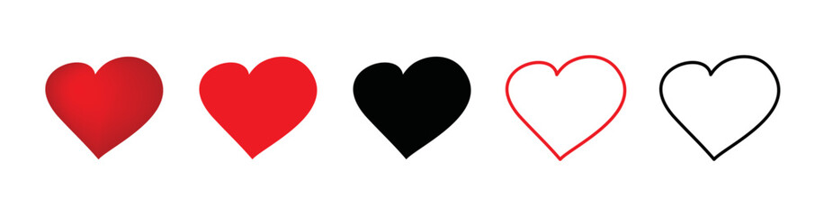 Red and Black Hearts Icon