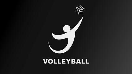 Volleyball  isolated on black background, illustration Vector EPS 10, can use for  Volleyball Championship Logo
