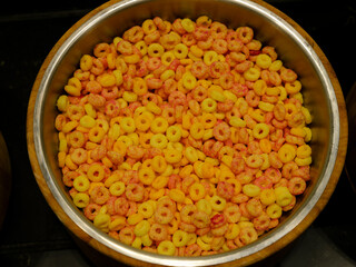 delicious corn flakes in a hotel buffet