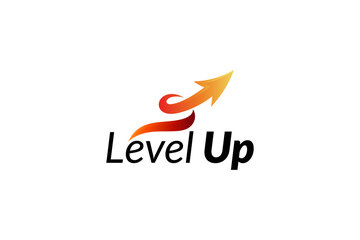 Fototapeta na wymiar arrow level up logo template