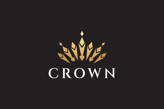 Abstract gold crown logo template
