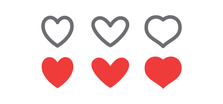 Heart icons. Love symbol vector illustration. Valentine's day and love design elements.