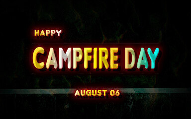 Happy Campfire Day, holidays month of august , Empty space for text, vector design