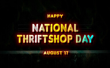 Happy National Thriftshop Day, holidays month of august , Empty space for text, vector design