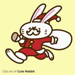 ウサギのキャラクターイラストシリーズ　「うさぎのサンタクロース」