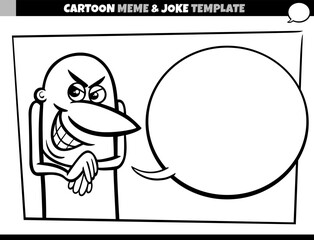 cartoon meme template with comic mischievous dude