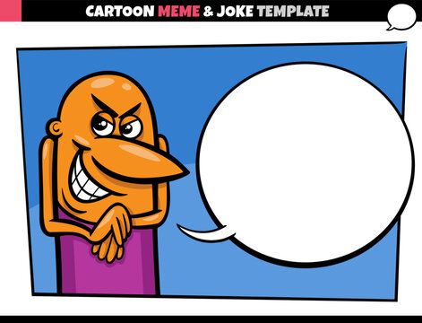 cartoon meme template with comic mischievous dude
