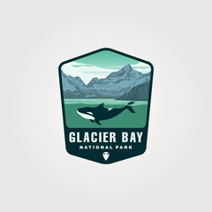 glacier bay national park vector patch logo symbol illustration design