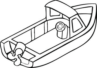 Water transport, motorboat, speedboat vector illustration