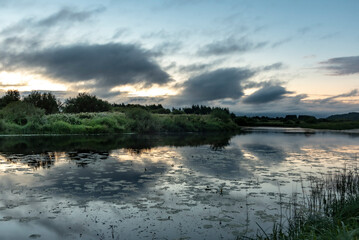 sunset over the river