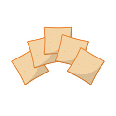 Slices of Bread Flat Illustration. Clean Icon Design Element on Isolated White Background