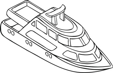 Water transport travel yacht vector illustration