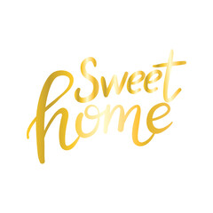 Vector Illustration. Handwritten Lettering of Love My Home.