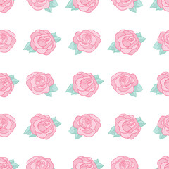 Seamless floral pattern with roses illustration.