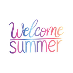 Vector illustration: Brush lettering composition of Summer Vacation isolated on white background.