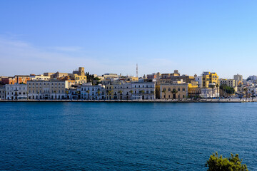 Obraz premium view of the historic center of Brindisi, Italy. Sea view of the skyline