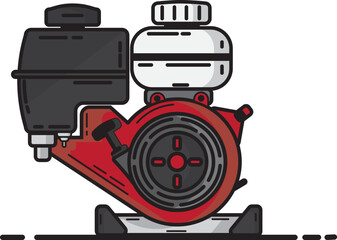 2 stroke engine vector illustration