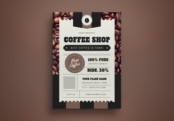 Black Flat Design Coffee Shop Flyer Layout