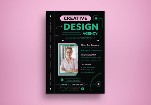 Black Flat Design Business Flyer Layout