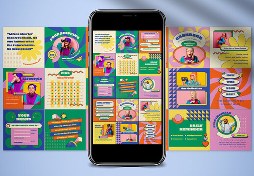 90S 15 Layouts for Instagram Engagement Booster