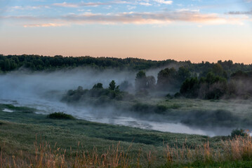 sunrise over the river