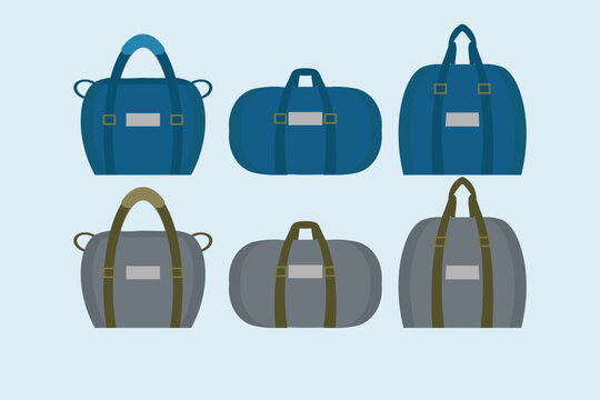 Sport Duffle Bag Design Vector Flat Isolated Illustration