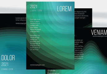 Flyer Layouts with Gradient Blend Wavy Shapes on Black