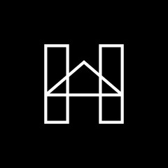 Letter H house minimal logo template