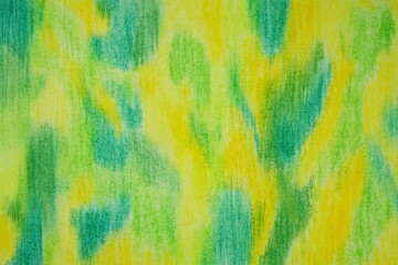 Yellow-green textured background. Hand drawing with pastel paint. Abstract artistic background.	