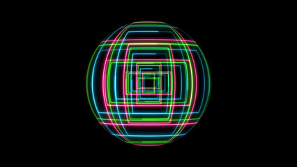 Multicolored waving circles background animation, seamless looping. 