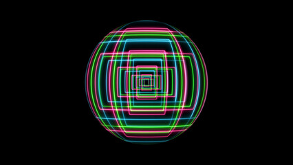 Multicolored waving circles background animation, seamless looping. 